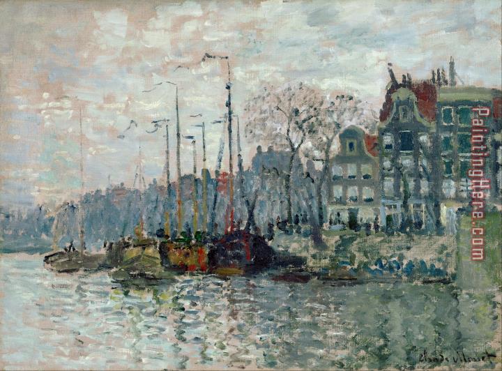 Claude Monet View of The Prins Hendrikkade And The Kromme Waal in Amsterdam